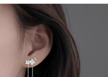 925 Sterling Silver Flower Drop Earring SpreePicky