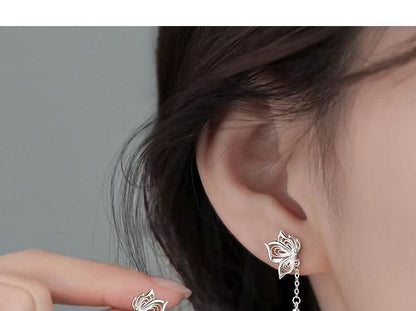 925 Sterling Silver Butterfly Drop Earring SpreePicky