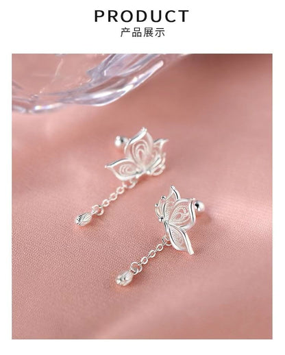 925 Sterling Silver Butterfly Drop Earring SpreePicky