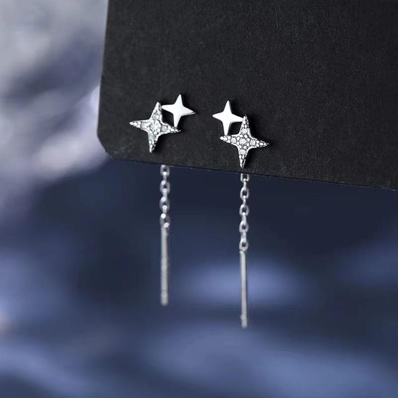 925 Sterling Silver Star Drop Earring SpreePicky