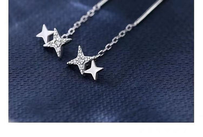 925 Sterling Silver Star Drop Earring SpreePicky