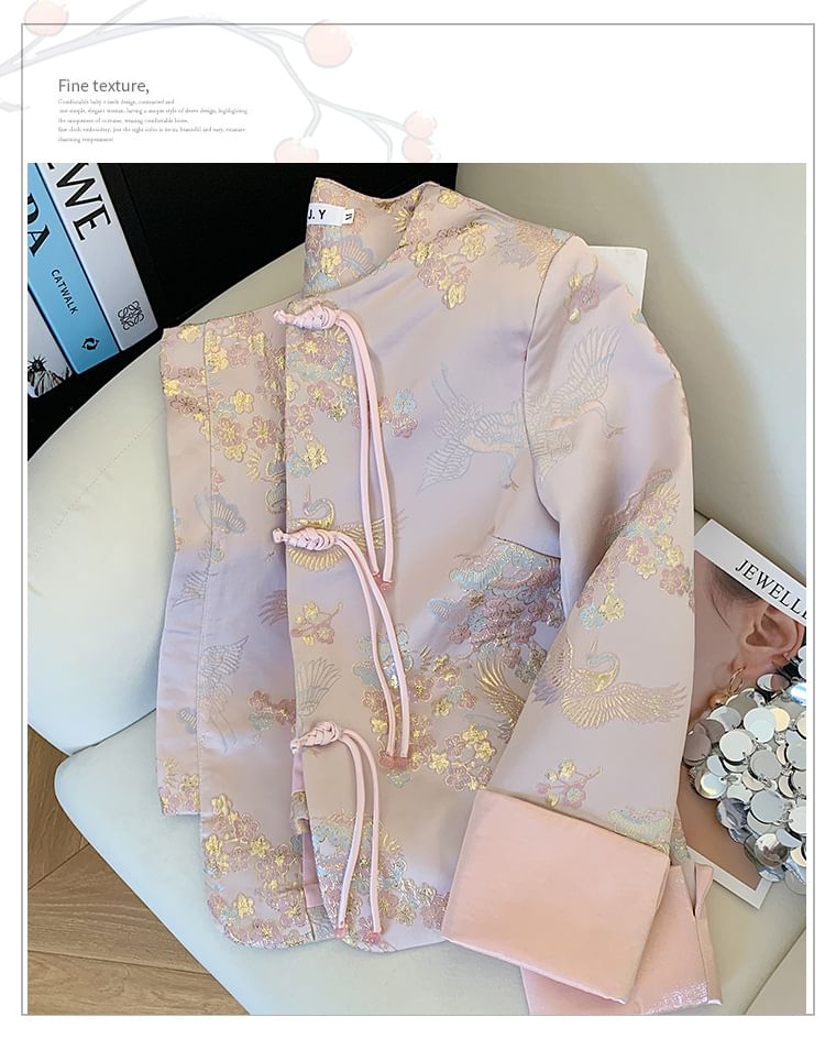 Floral Frog-Button Hanfu Jacket SpreePicky