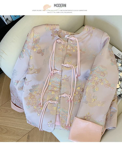 Floral Frog-Button Hanfu Jacket SpreePicky