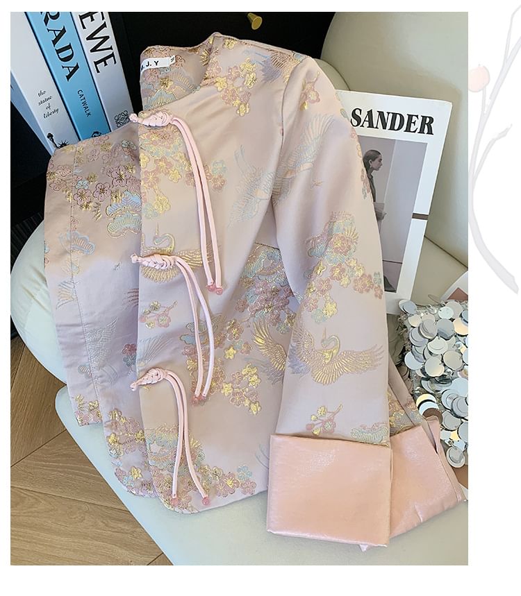 Floral Frog-Button Hanfu Jacket SpreePicky