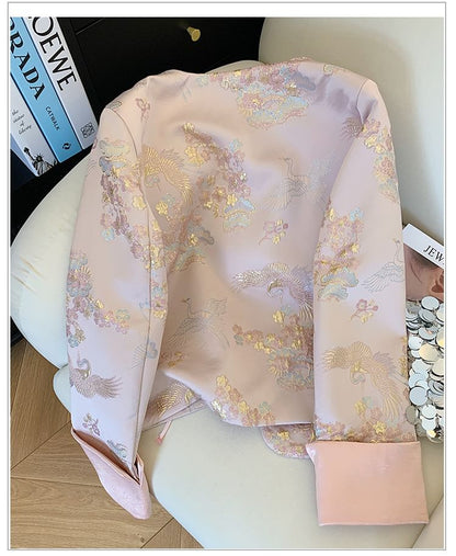 Floral Frog-Button Hanfu Jacket SpreePicky