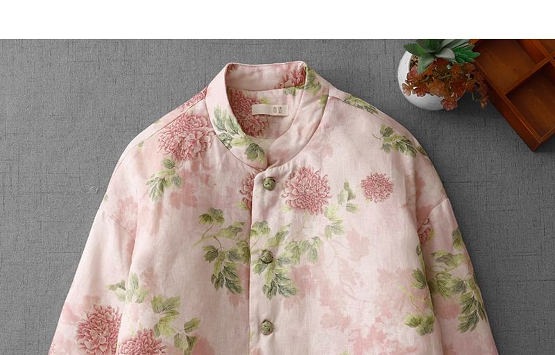 Floral Single-Breasted Jacket SpreePicky