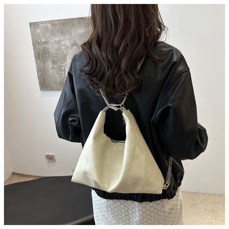 Chain Strap Faux Leather Backpack SpreePicky