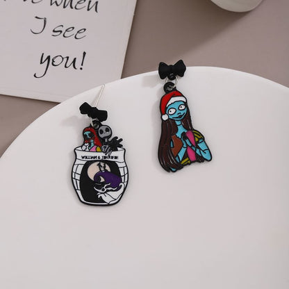 Halloween Cartoon Asymmetrical Alloy Drop Earring SpreePicky