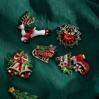 CZ Christmas Alloy Brooch SpreePicky