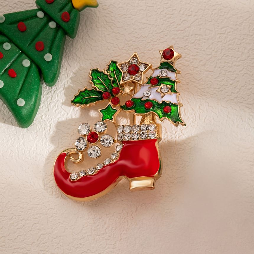 CZ Christmas Alloy Brooch SpreePicky