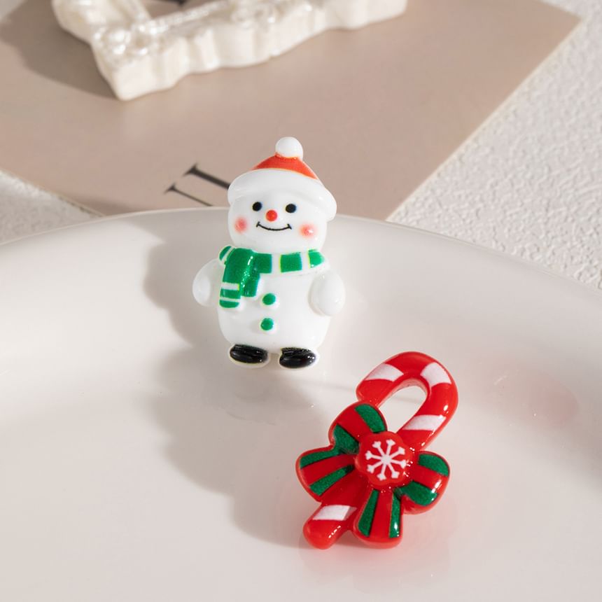 Christmas Cartoon Asymmetrical Resin Stud Earring SpreePicky