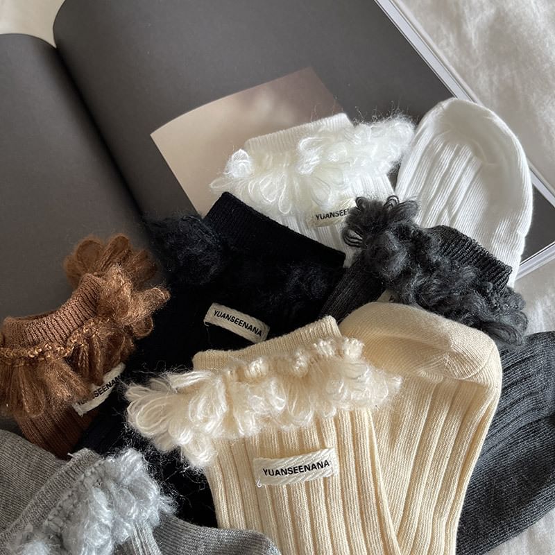 Plain Fringed Socks SpreePicky