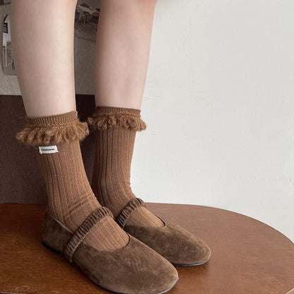 Plain Fringed Socks SpreePicky