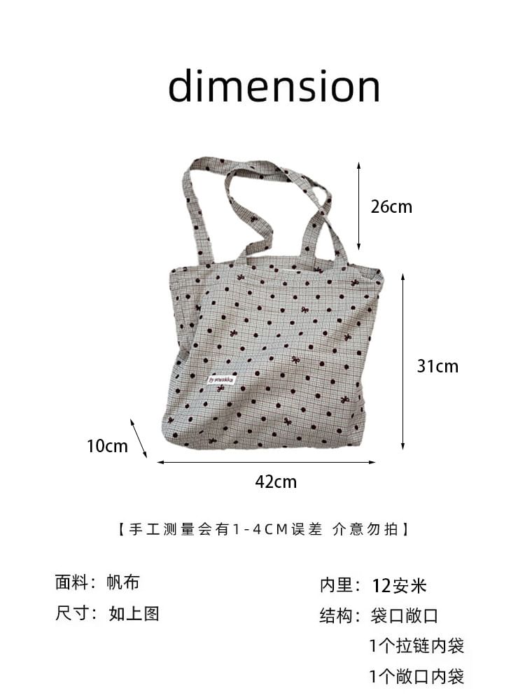 Dotted Plaid Tote Bag SpreePicky