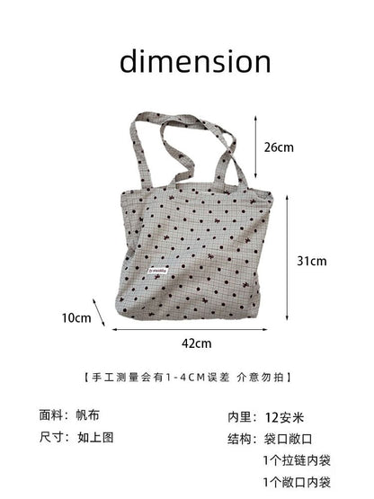 Dotted Plaid Tote Bag SpreePicky