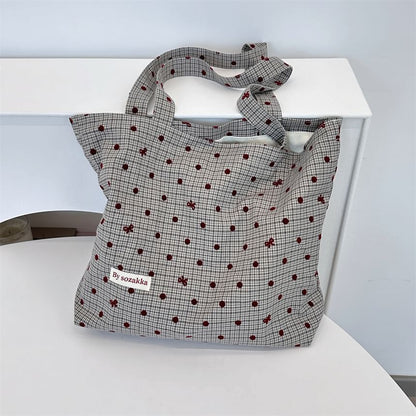 Dotted Plaid Tote Bag SpreePicky