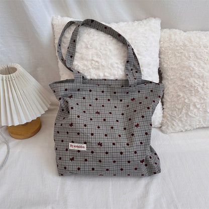 Dotted Plaid Tote Bag SpreePicky