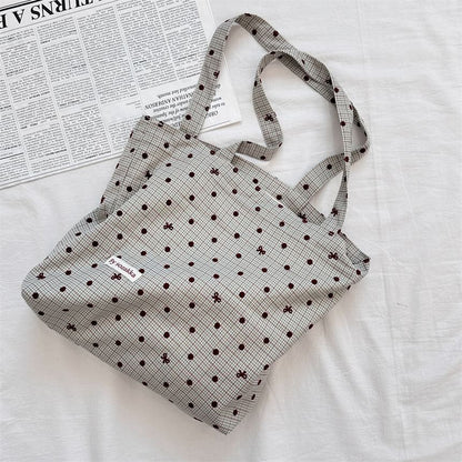 Dotted Plaid Tote Bag SpreePicky