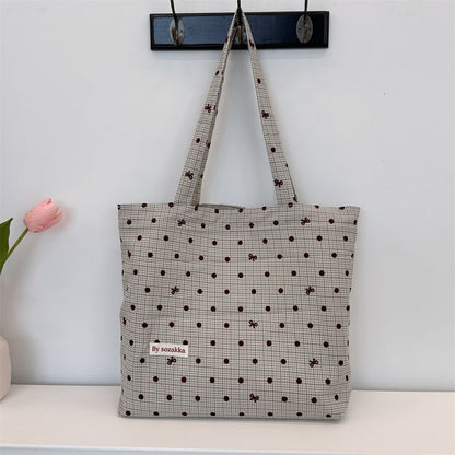 Dotted Plaid Tote Bag SpreePicky