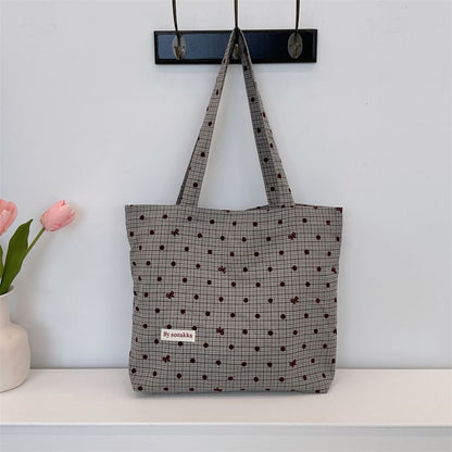 Dotted Plaid Tote Bag SpreePicky