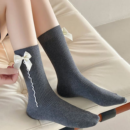 Bow Ribbed Socks SpreePicky