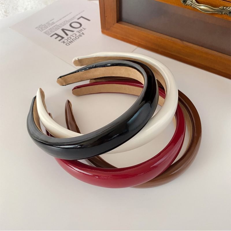 Faux Leather Plain Headband SpreePicky