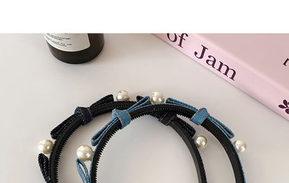 Beaded Ribbon Denim Headband SpreePicky