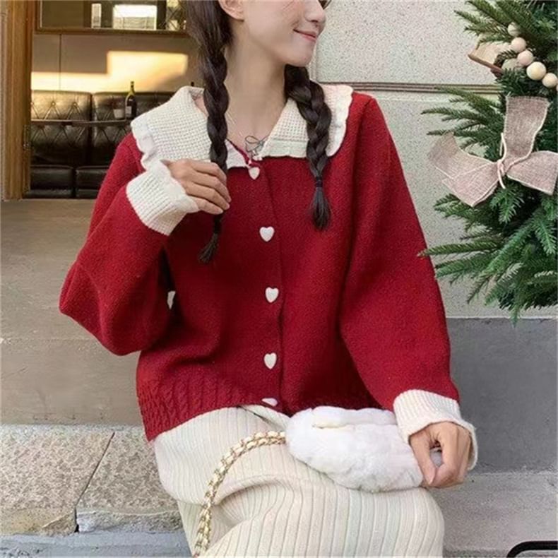 Peter Pan-Collar Soft Cardigan SpreePicky