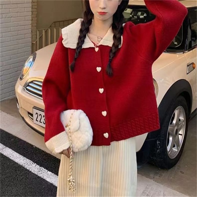 Peter Pan-Collar Soft Cardigan SpreePicky