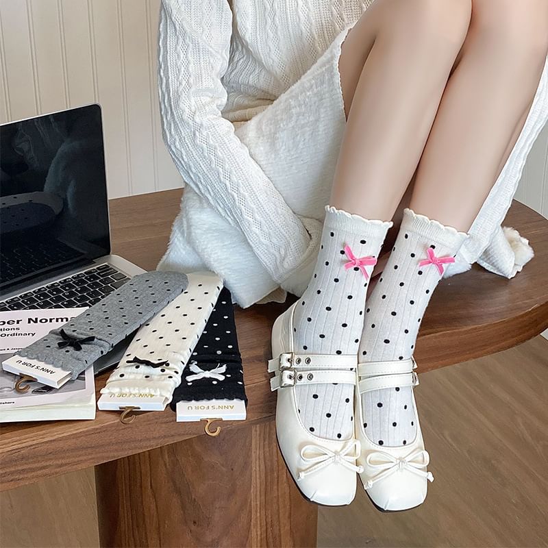 Dotted Bow Socks SpreePicky