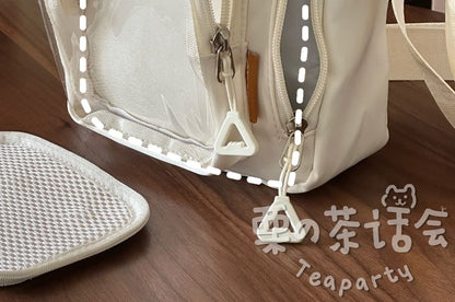 Plain Transparent Panel Crossbody Bag SpreePicky