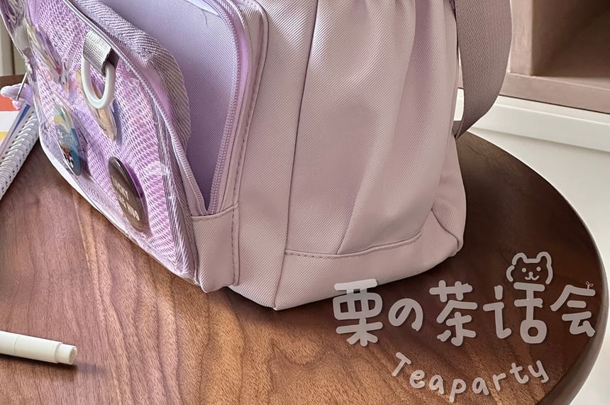 Plain Transparent Panel Crossbody Tote Bag SpreePicky