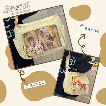 Plain Transparent Panel Messenger Bag SpreePicky