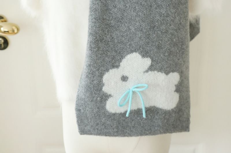 Rabbit Print Bow Scarf SpreePicky