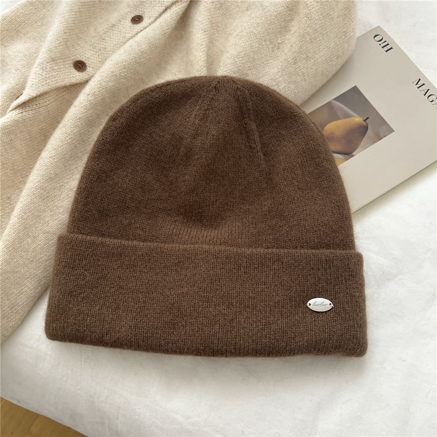 Metal Plate Knit Beanie SpreePicky