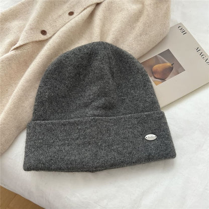 Metal Plate Knit Beanie SpreePicky