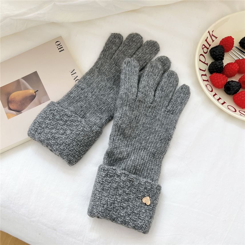 Metal Heart Touchscreen Knit Gloves SpreePicky