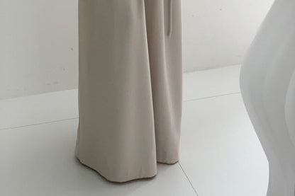 High Rise Plain Pleated Wide Leg Suit Pants SpreePicky