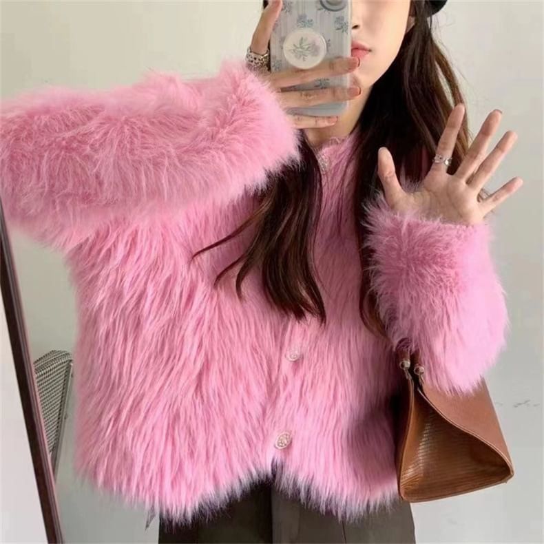 Soft Furry-Knit Cardigan SpreePicky