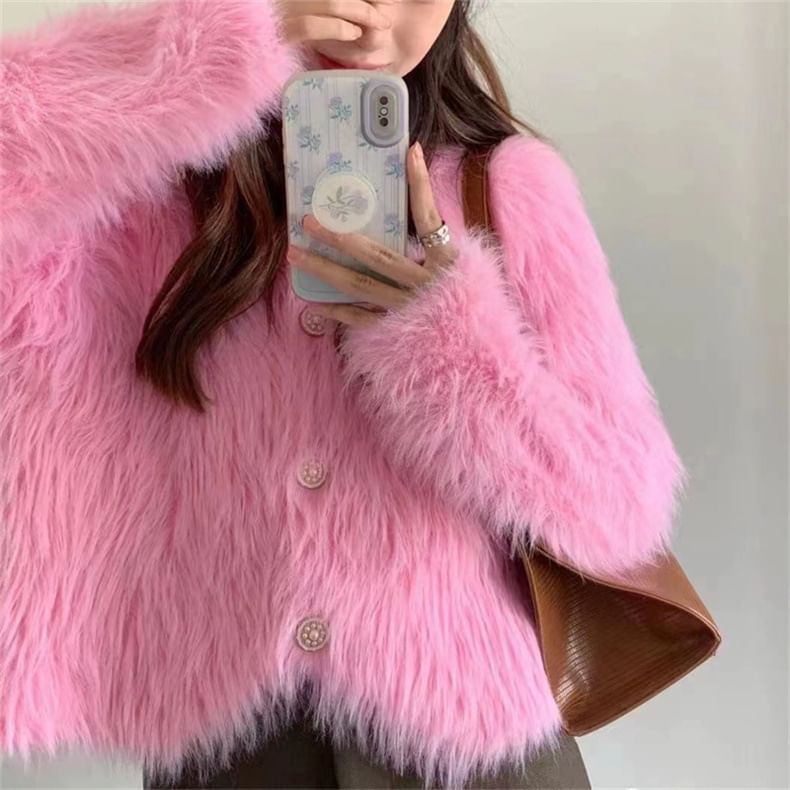 Soft Furry-Knit Cardigan SpreePicky