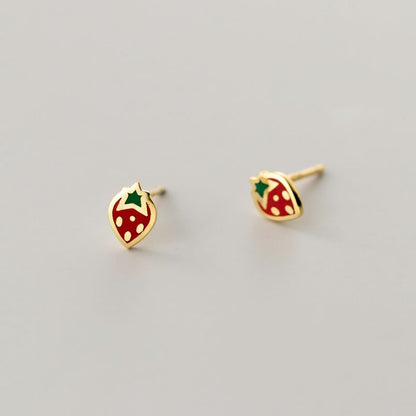 S925 Sterling Silver Strawberry Stud Earring SpreePicky