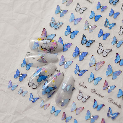 Blue Butterfly Nail Art Stickers SpreePicky