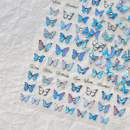 Blue Butterfly Nail Art Stickers SpreePicky