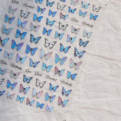 Blue Butterfly Nail Art Stickers SpreePicky