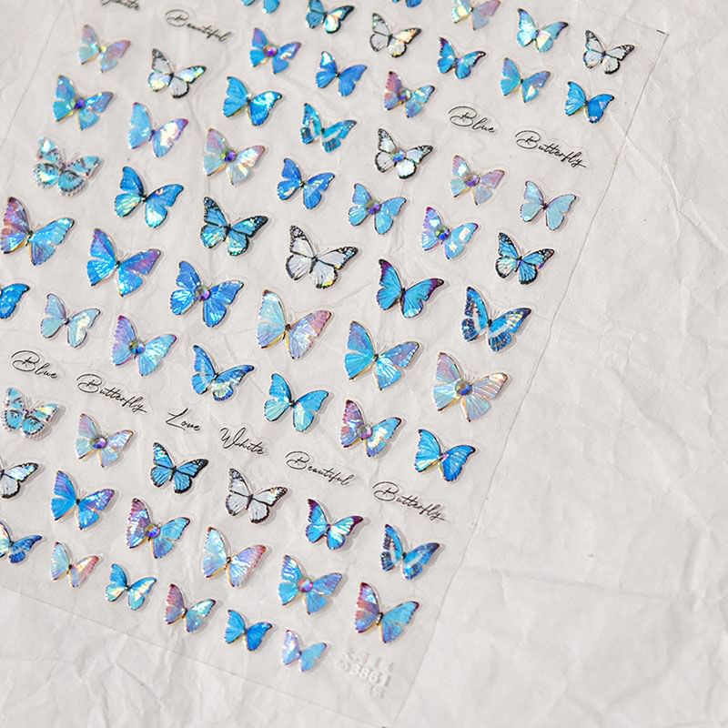 Blue Butterfly Nail Art Stickers SpreePicky