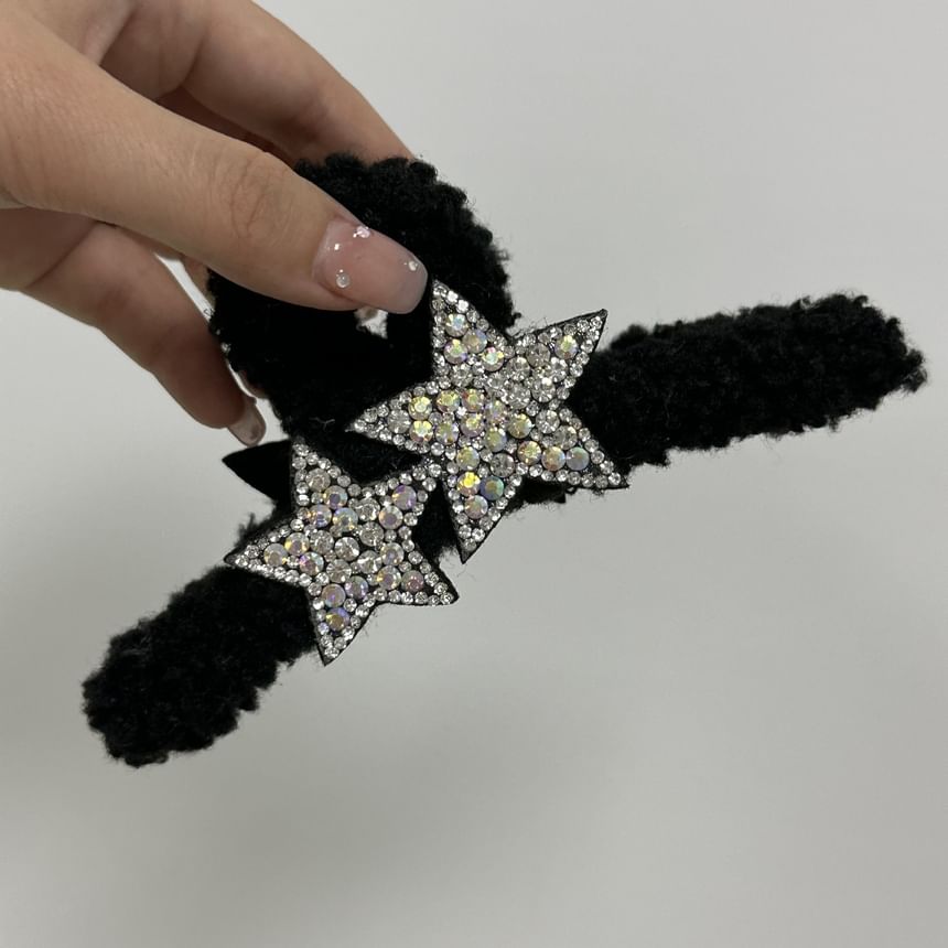 Star Rhinestone Furry Hair Claw SpreePicky