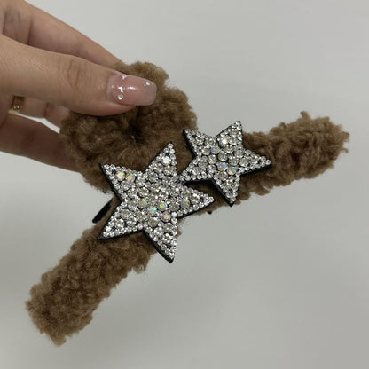 Star Rhinestone Furry Hair Claw SpreePicky