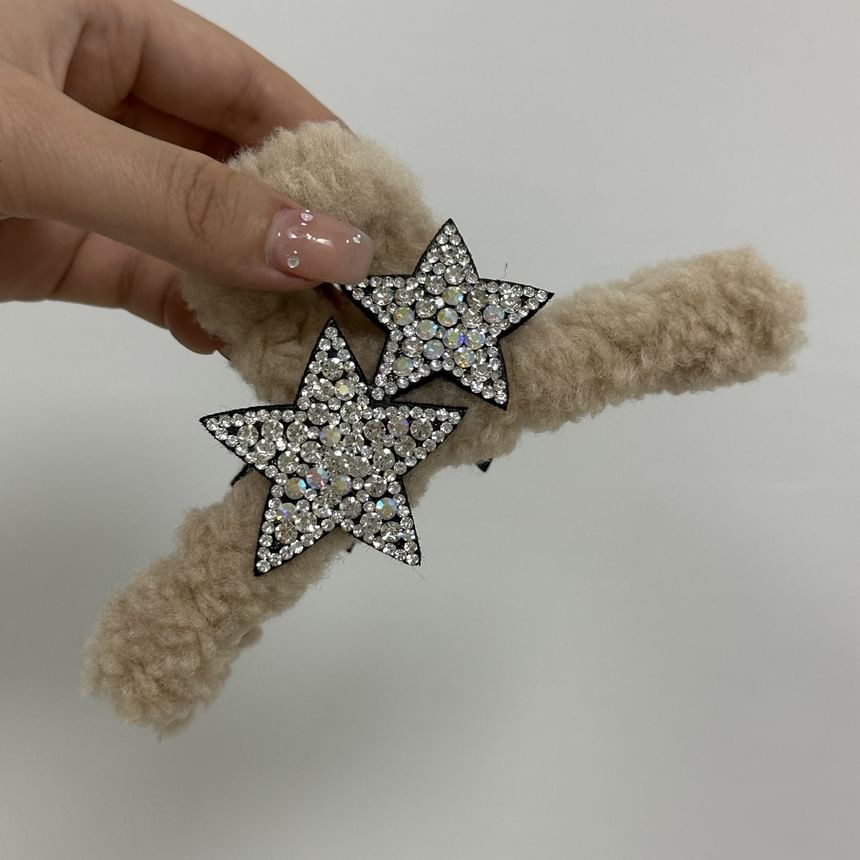 Star Rhinestone Furry Hair Claw SpreePicky