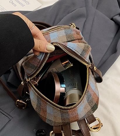 Plaid Zip Backpack SpreePicky