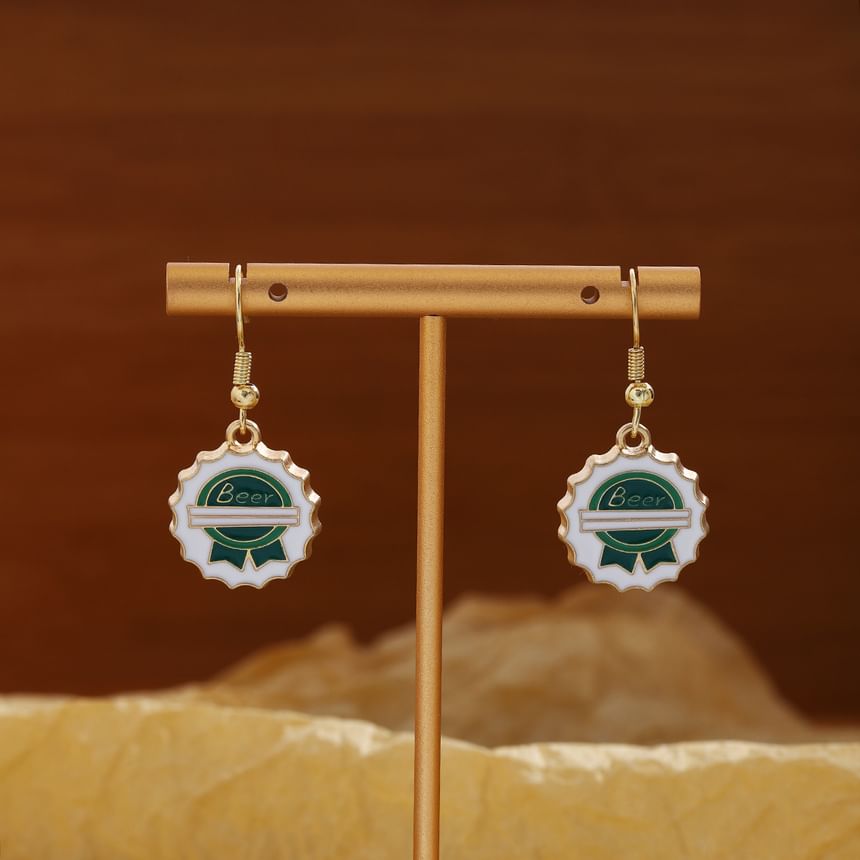 Beer Alloy Drop Earring SpreePicky